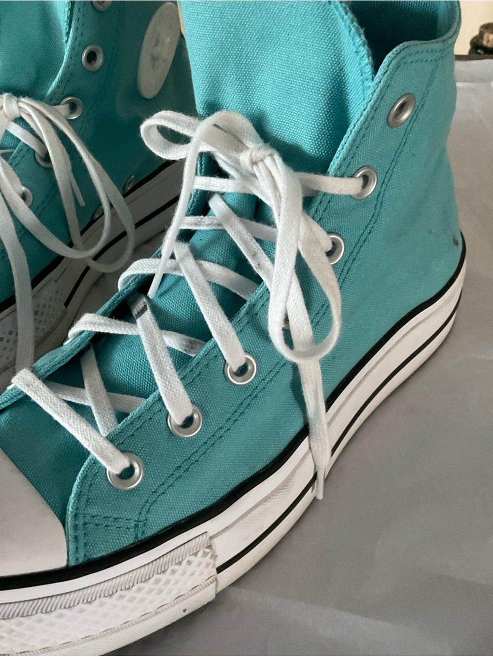 Converse Chuck Taylor All Star High Tops Platform TurquoiseBlue size 9 - Picture 5 of 13